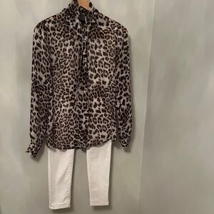 Joe Fresh Animal Print Button Down Shirt